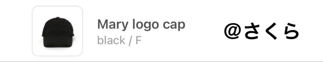 帽子 Mary logo cap