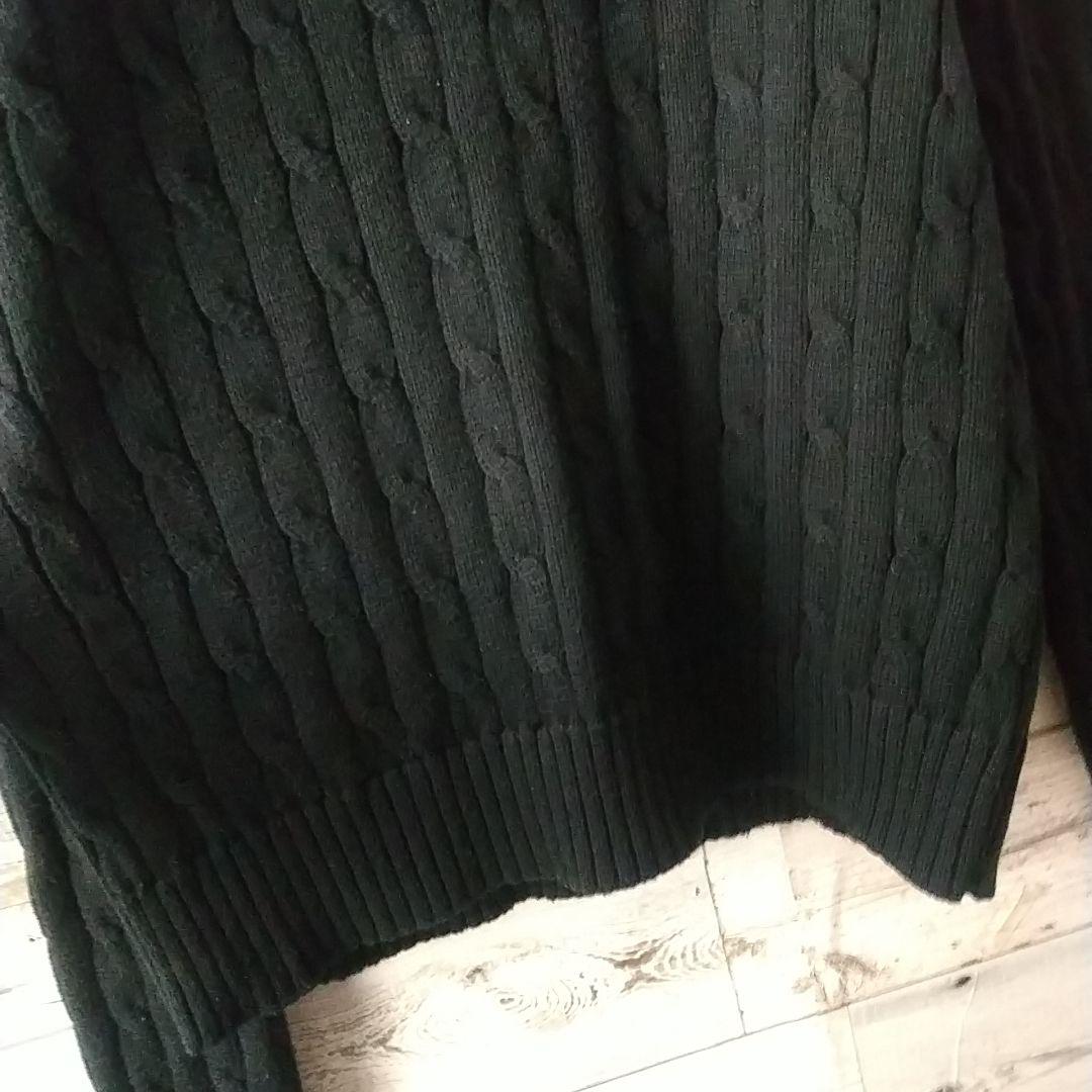 人気定番☆ポロラルフローレン 刺繍ロゴ ケーブル ローゲージ ニット L