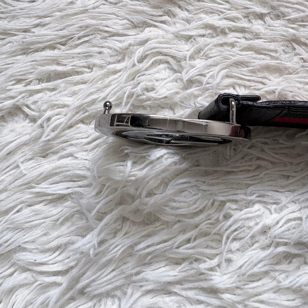 良品　GUCCI　グッチ　インターロッキングベルト　シェリーライン　114984