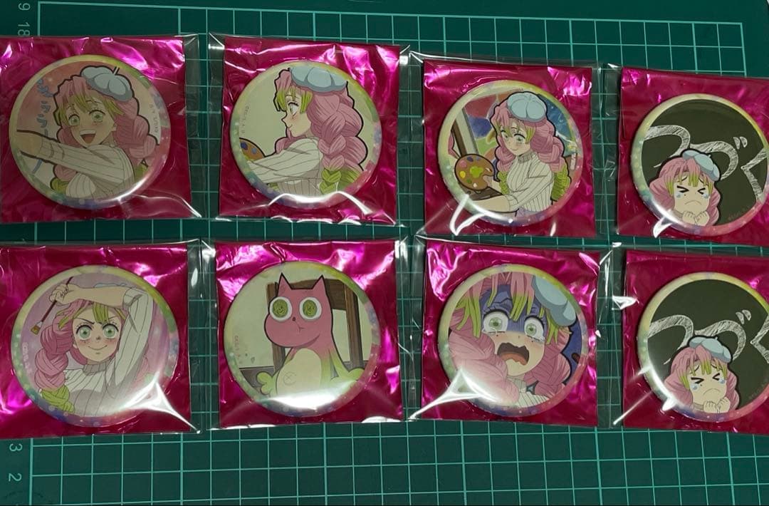 【鬼滅の刃】　キメツ学園物語　刀鍛冶の里編　缶バッジ　甘露寺蜜璃　7種８点セット