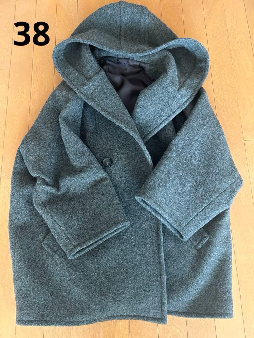 AP STUDIO モッサオーバーフーディコート グレー サイズ38