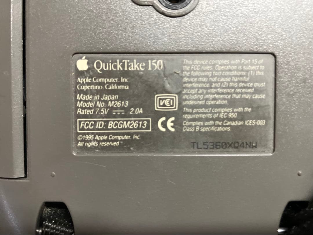 Apple QuickTake 150 純正ACアダプター付き　ジャンク