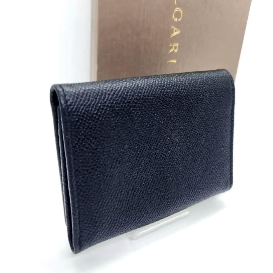 極美品 BVLGARI ブルガリ レザー カードケース 名刺入れ ブラックレザー