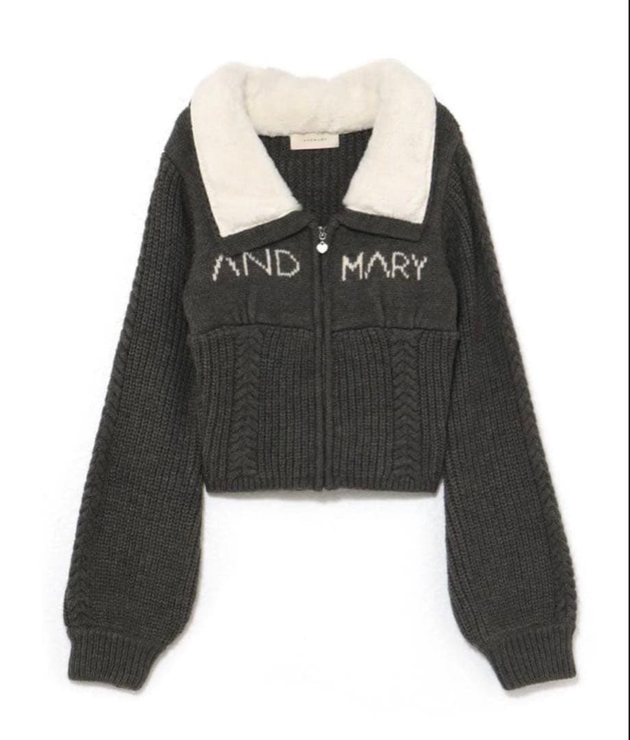 トップス andmary mary logo zip tops gray