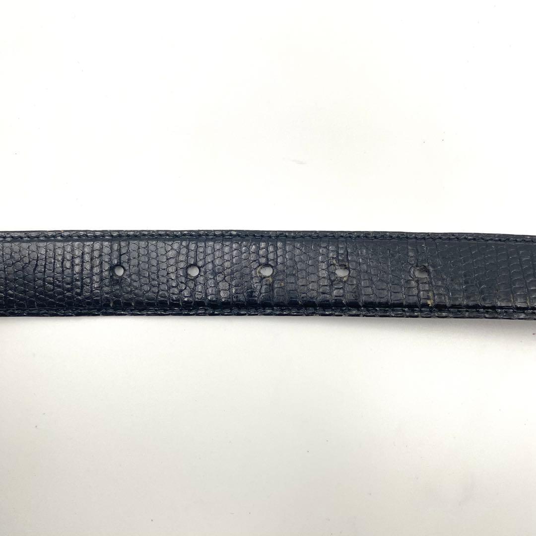 Cartier カルティエ サントス リザード 型押し レザー ベルト ブラック