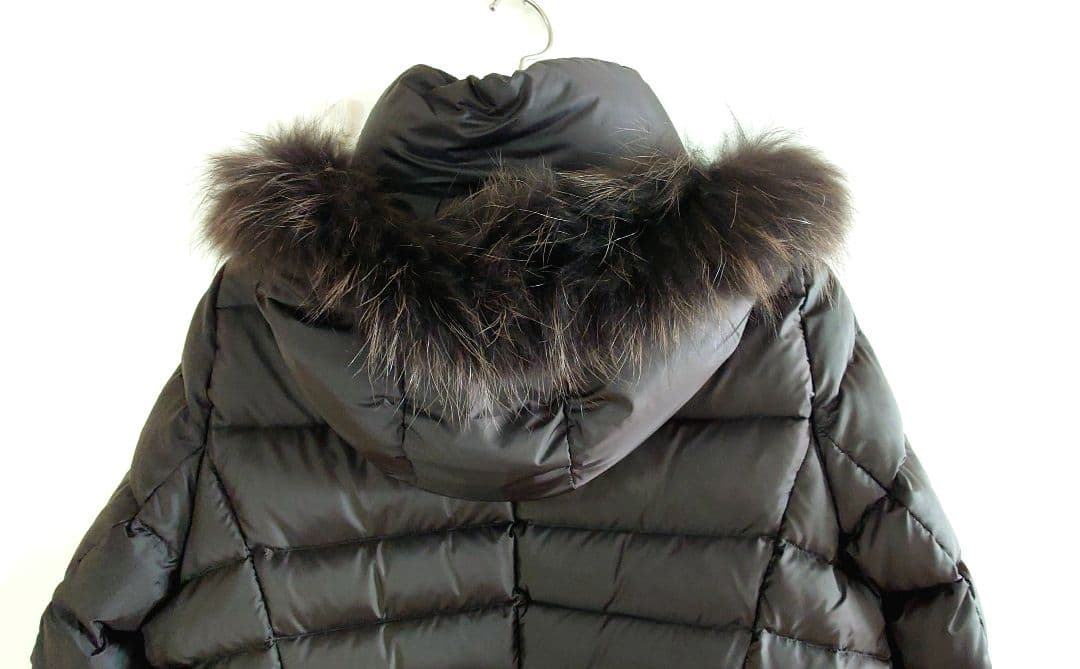 46 [23区L /オンワード樫山] フードファーラクーンダウンコート 軽量
