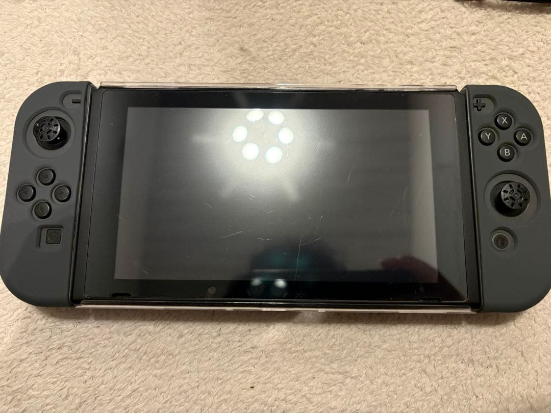 Switch本体グレー JoyConハンドル&コントローラー2つ&スタンド等付属