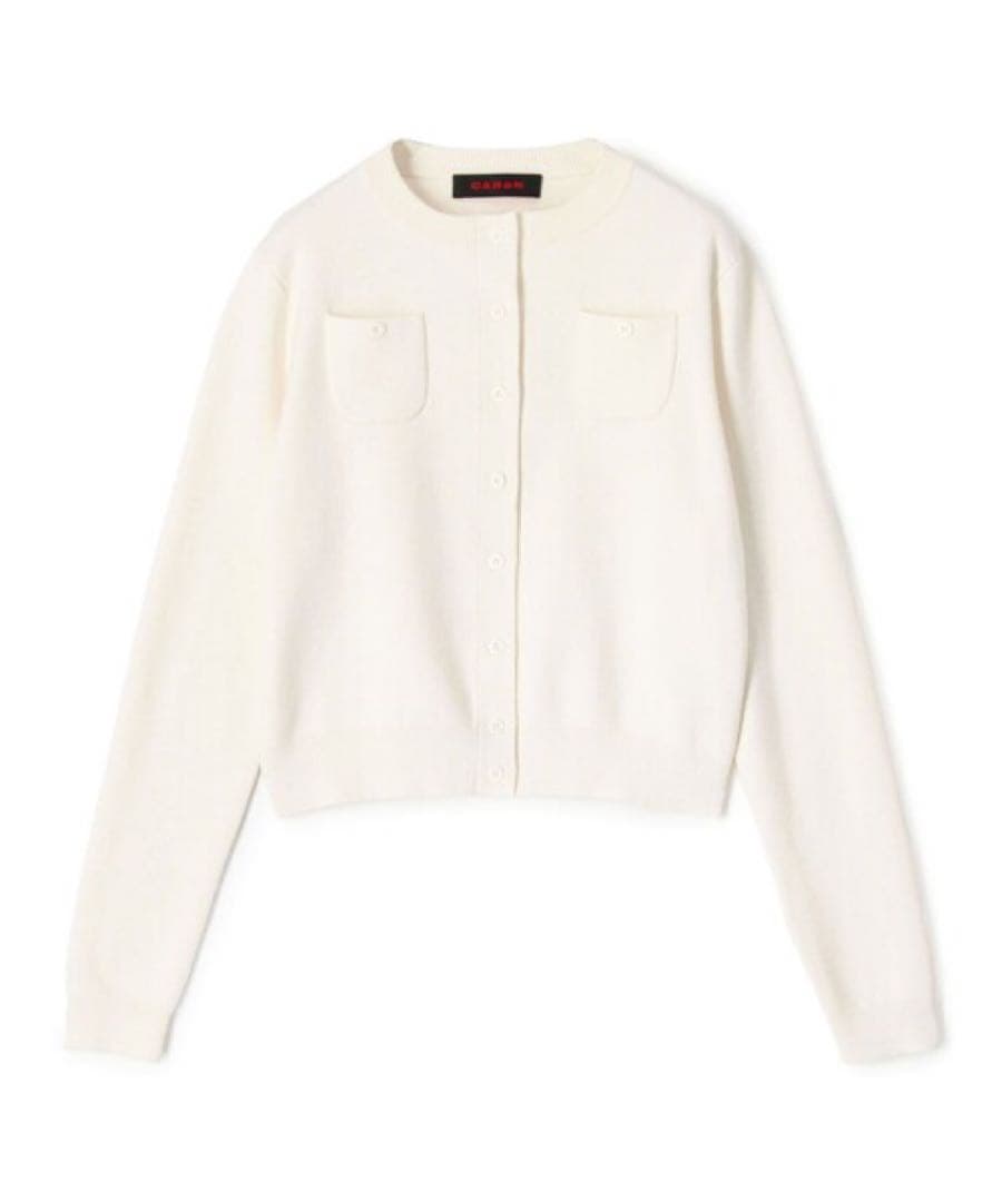caban コットンカシミヤ クルーネックカーディガン レディース