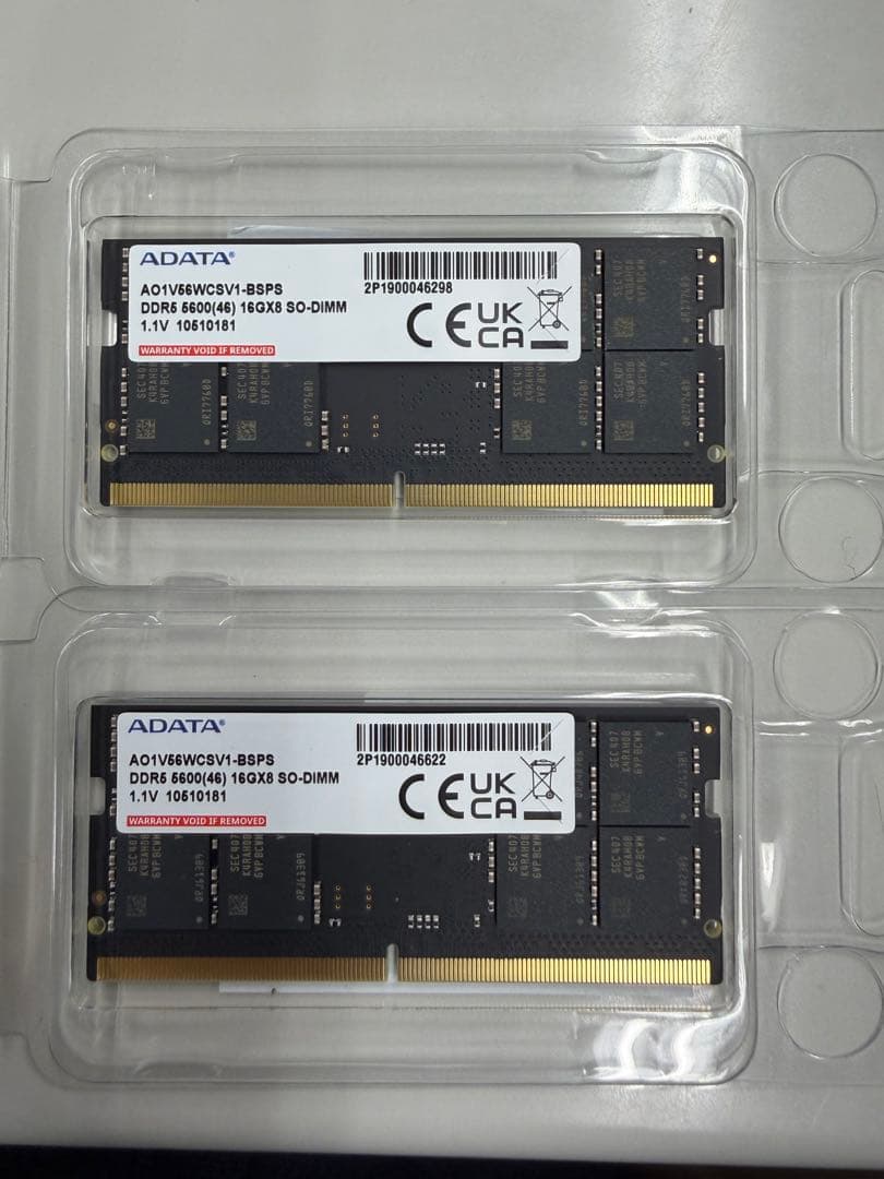 ADATA DDR5 5600 32GB（16×2枚） 1.1V SO-DIMM