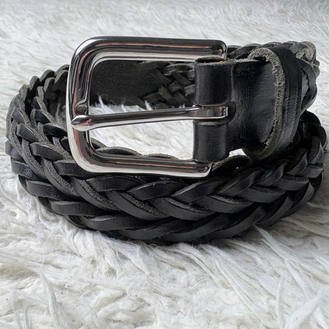 《Whitehouse Cox》Leathbr mesh belt 32/80