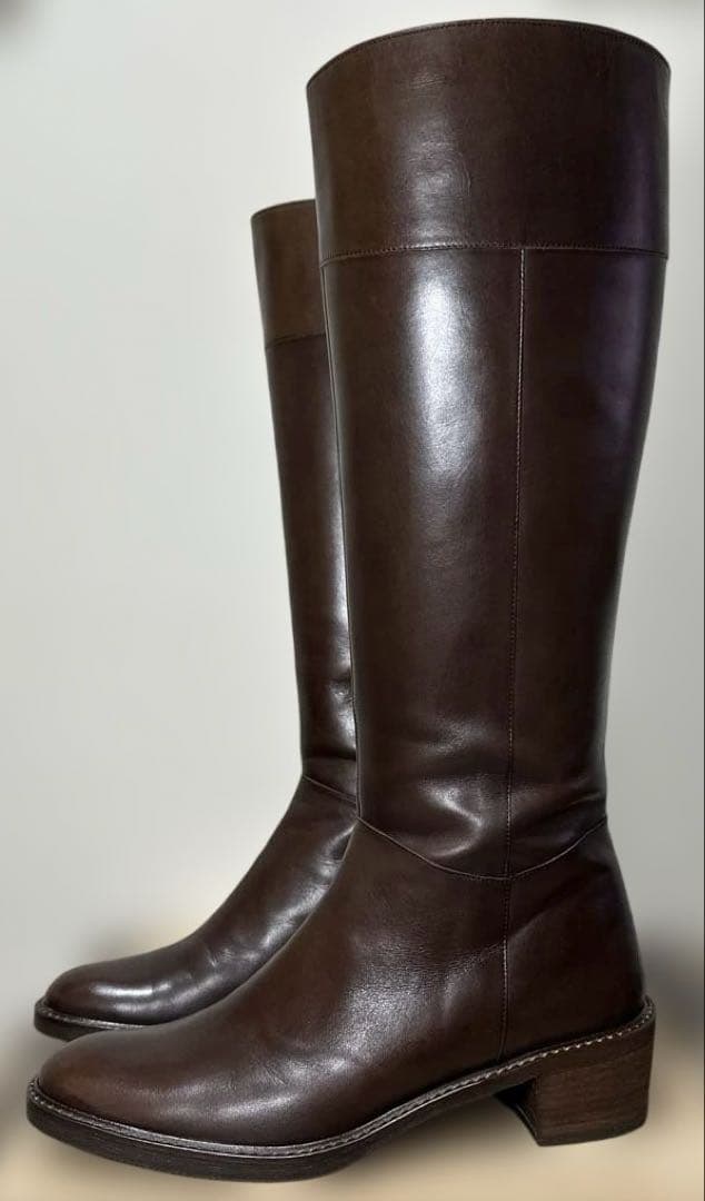 REGAL リーガル 本革 ロングブーツ ファスナー付き ダークブラウン24cm