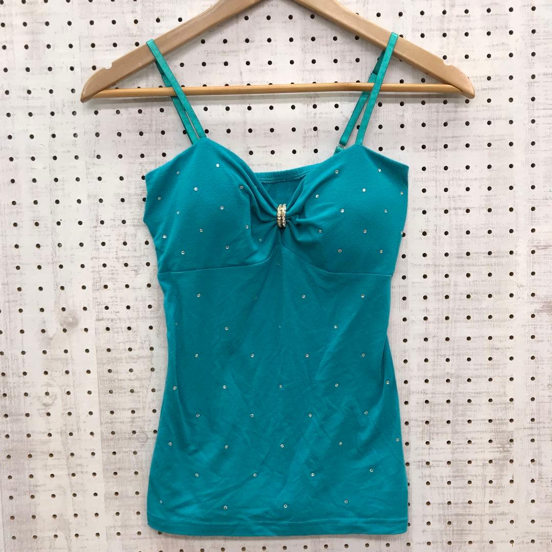 Y2K 平成 ギャル 古着 CECIL Mc BEE ラインストーンドットキャミ