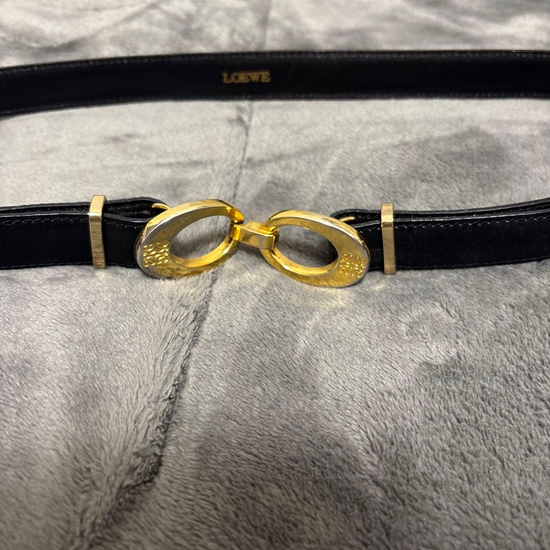 ロエベ LOEWE ベルト アナグラム 全長93cm 幅2cm 85 レザー