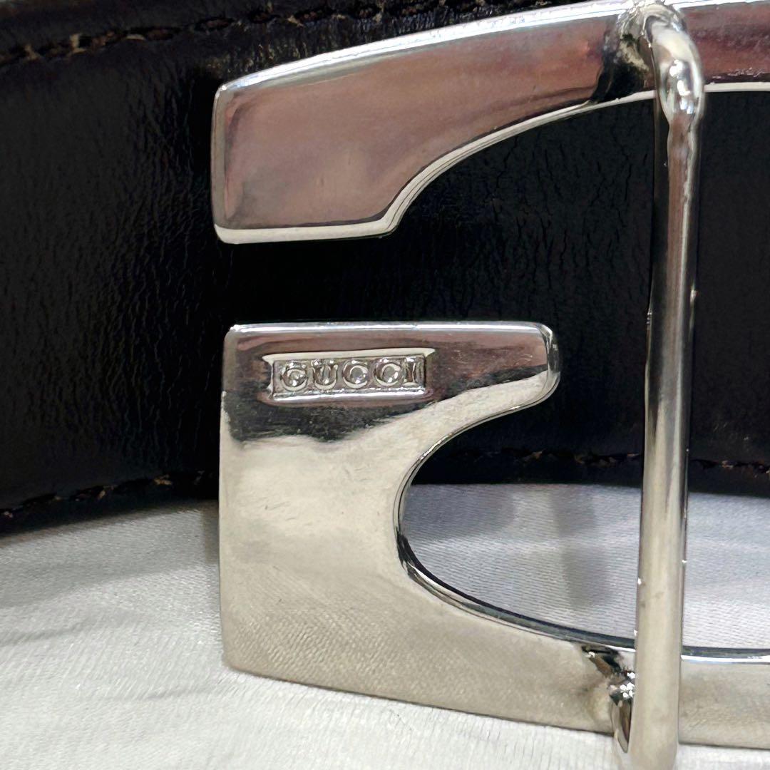 ✨美品✨GUCCI ベルト Gバックル シルバー金具 純正ベルト レザー y2k
