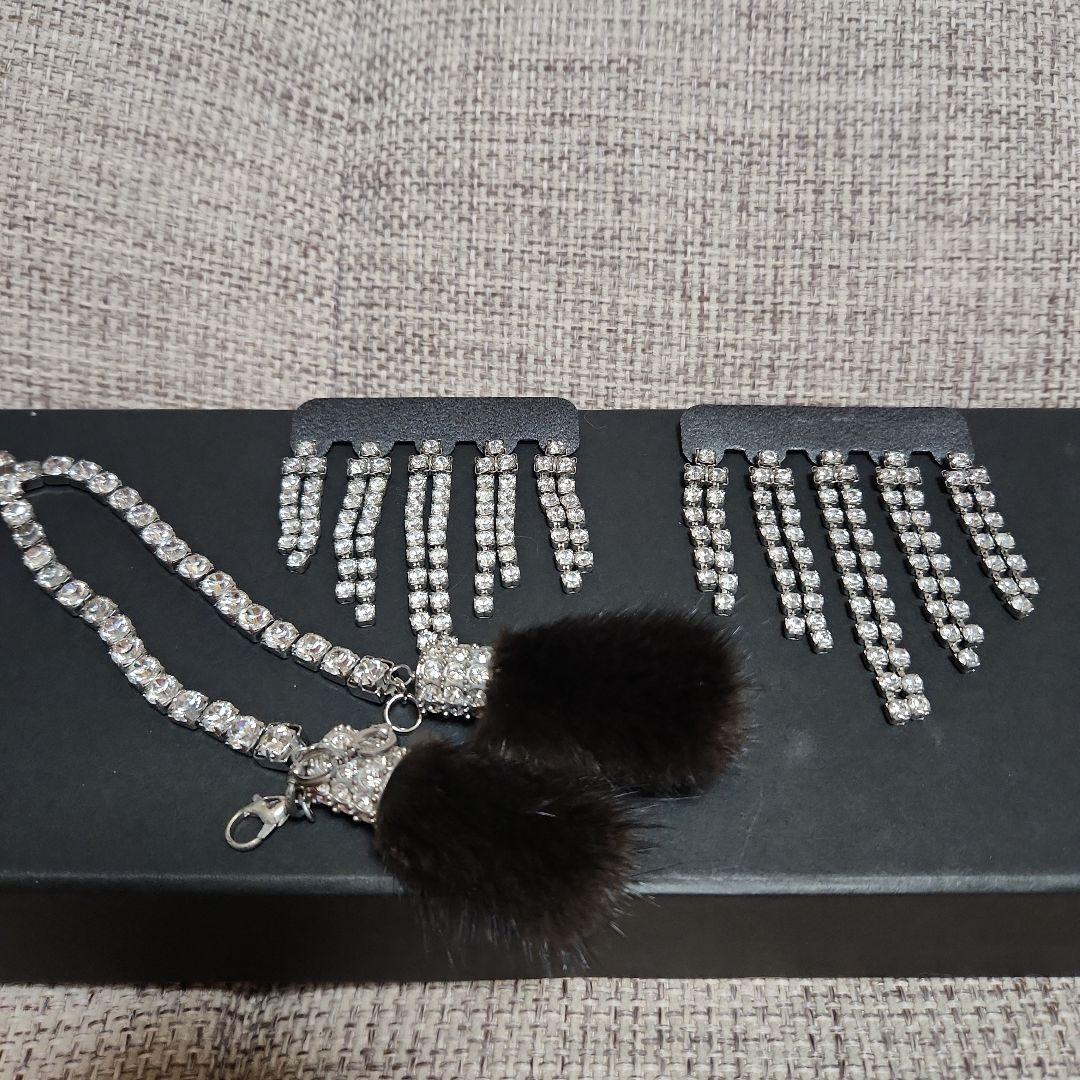 ギャルソン DADルームミラー ラインストーン クリスタル ミンク