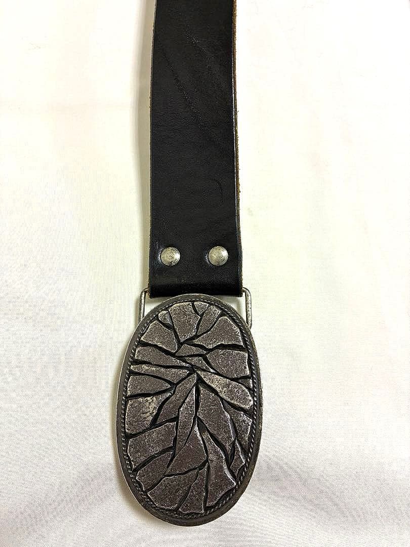 5351プールオム デザインバックル 本革ブラックベルト