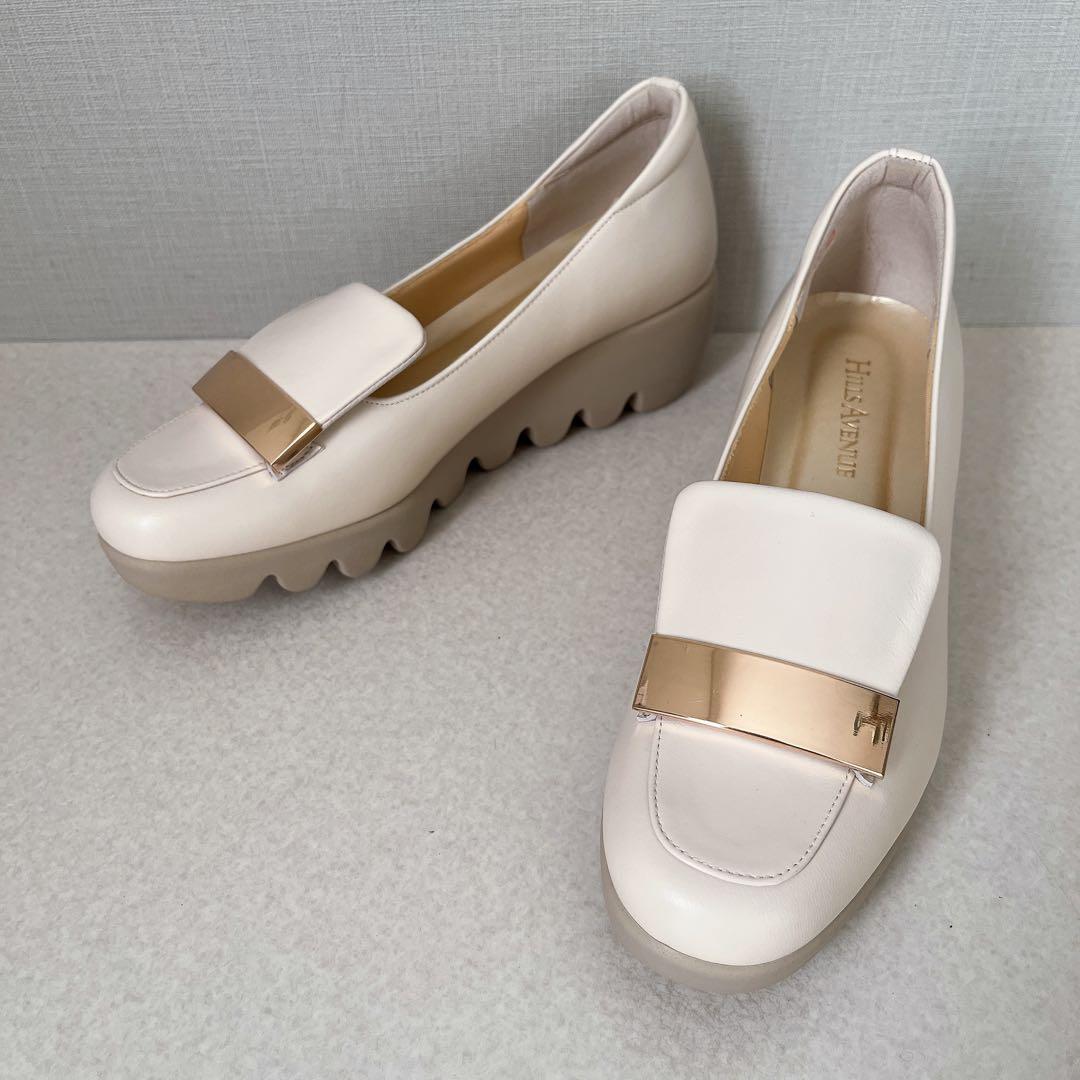 HILLS AVENUE ヒールローファー ウエーブソール 厚底 23cm