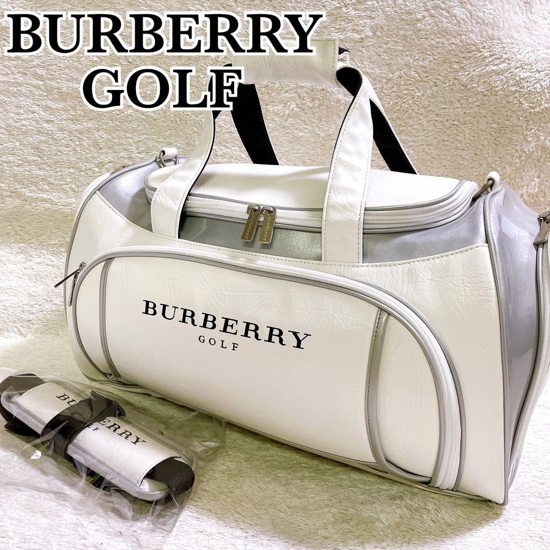 美品 バーバリーゴルフ ボストンバッグ ゴルフバッグ 2way ホワイト