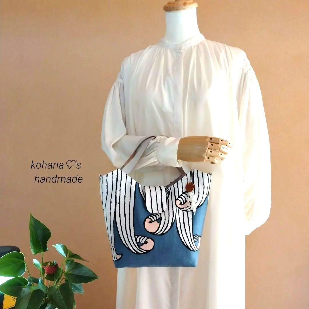 ❀新色❀ハンドメイド ஐ..タブ付きトートバッグ ∂б ミナペルホネン ⚮̈