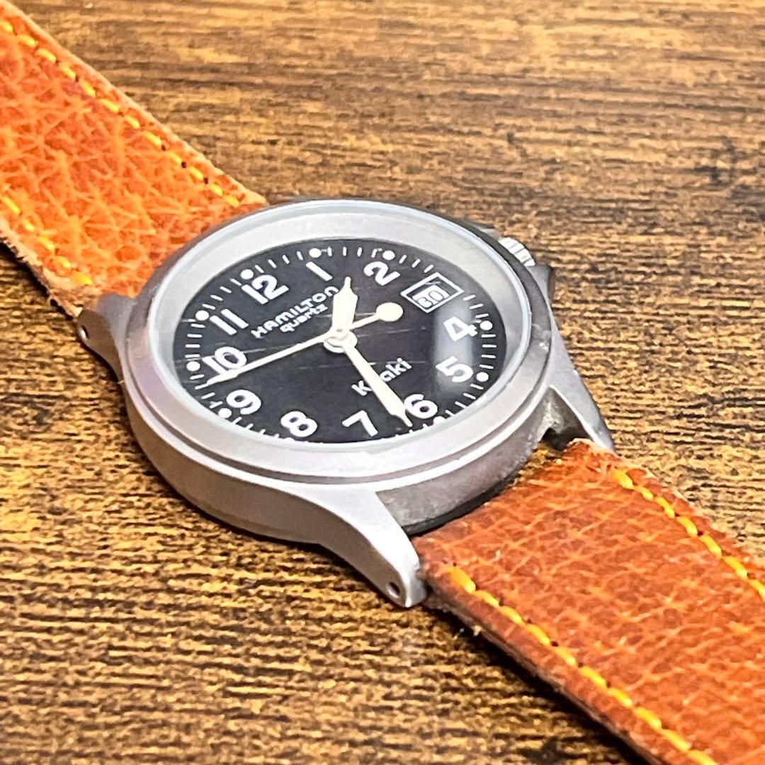 【HAMILTON】ハミルトン カーキクォーツ ミリタリー 傷あり【稼働中】