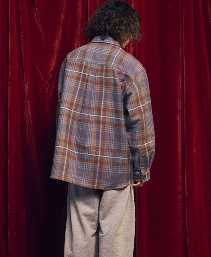 メゾンスペシャル　プライムオーバーレギュラーカラーフランネルシャツ　0
