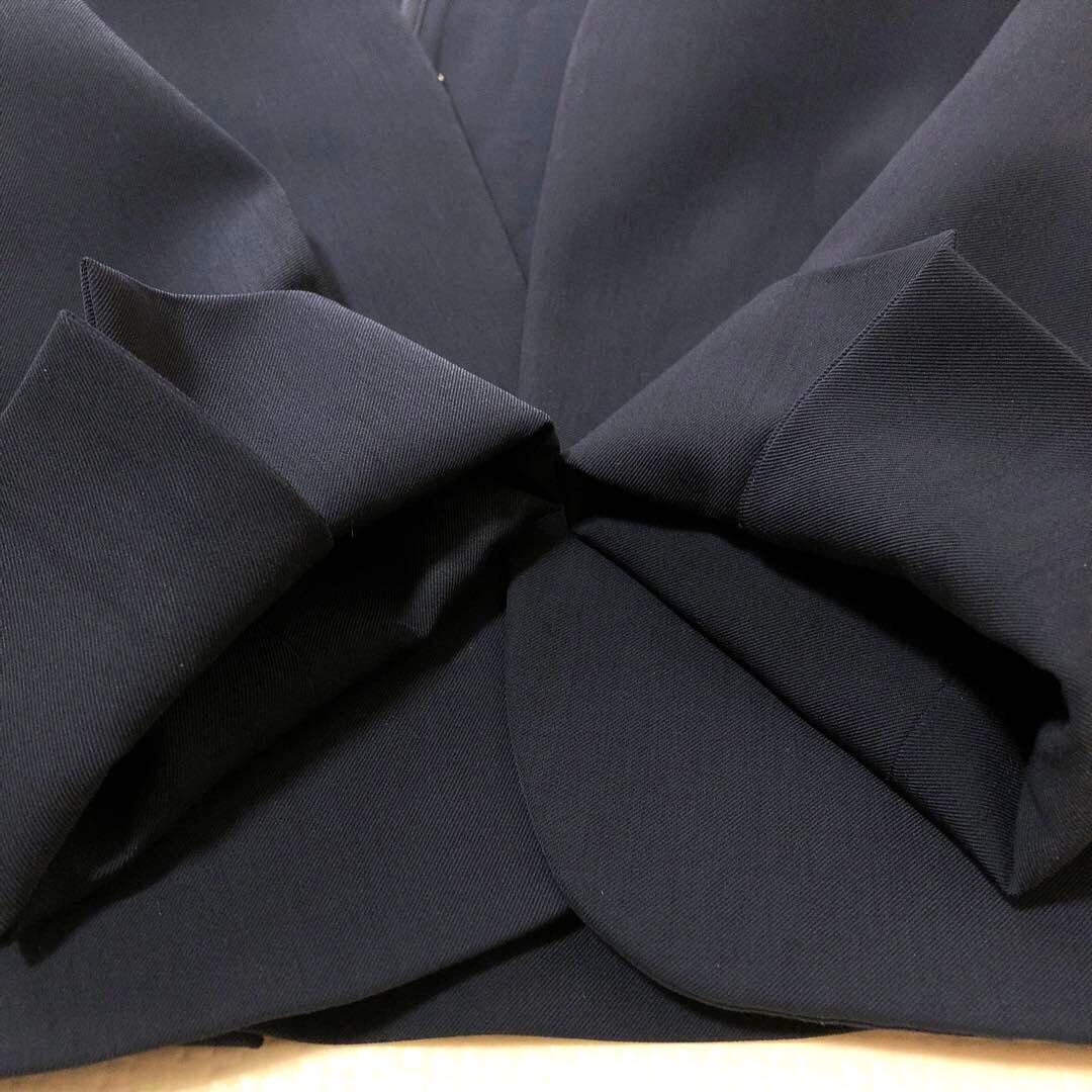 美品 PLST プラステ パンツスーツ 上下セットネイビー ノーカラー