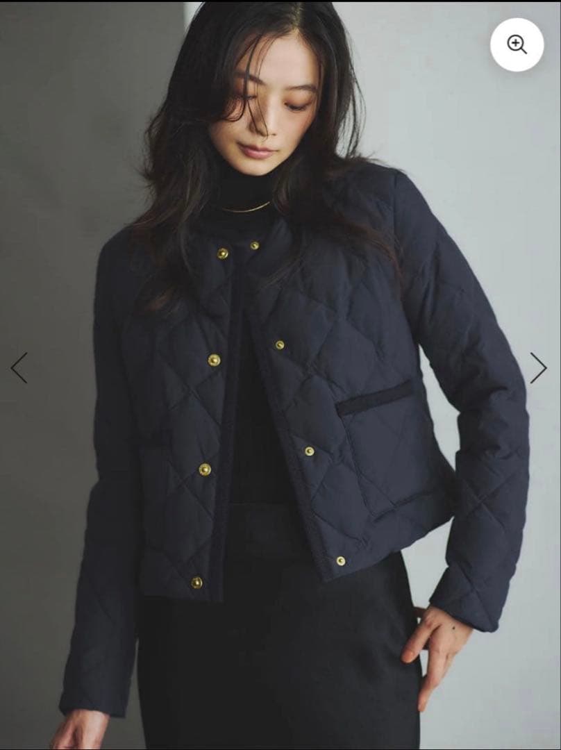 【TAION×anuans】ノーカラーキルティングショートダウン