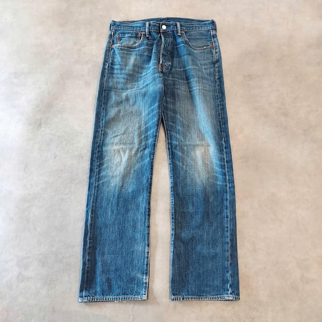 リーバイス501 Levis W34 青 ヒゲ ハチノス 古着 18148