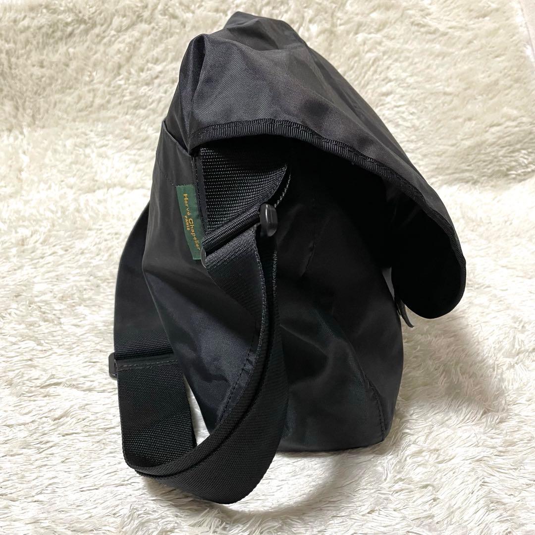 【美品】Herve Chapelier　ショルダーバッグ　黒　メッセンジャー
