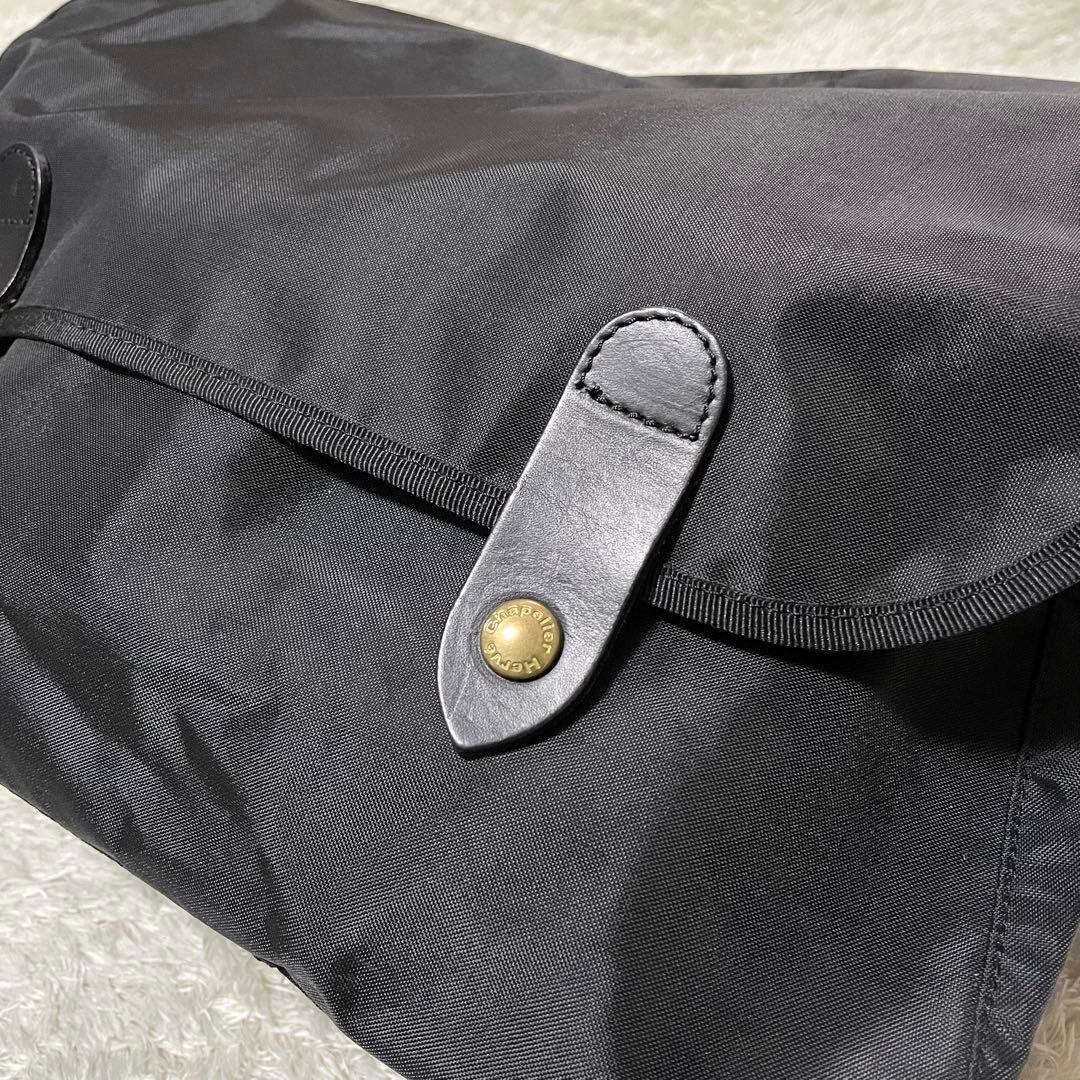 【美品】Herve Chapelier　ショルダーバッグ　黒　メッセンジャー