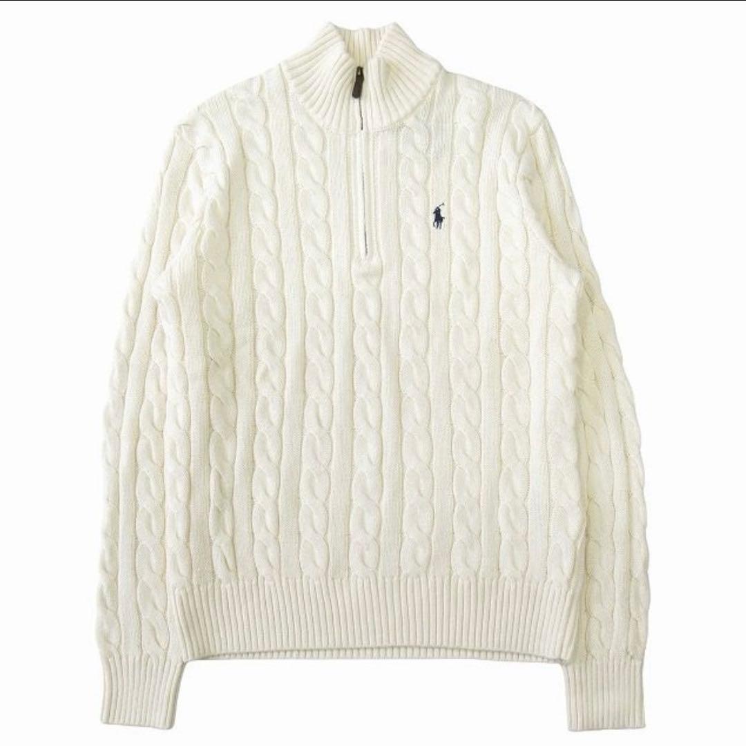 今週限定価格◇新品未使用◇定価2.75万◇ラルフローレン ホワイトケーブルニット