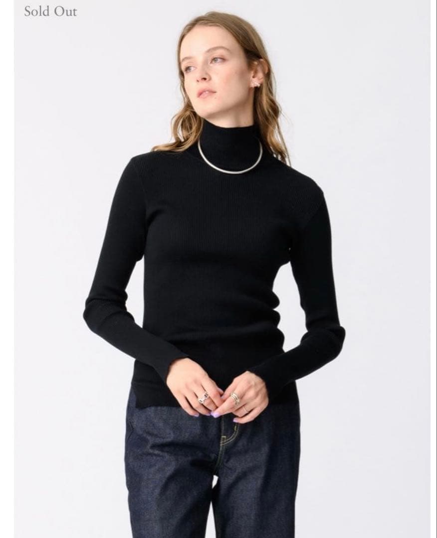 オーラリー　ロンハーマン別注　ギザリブタートルネック　ブラック　サイズ1