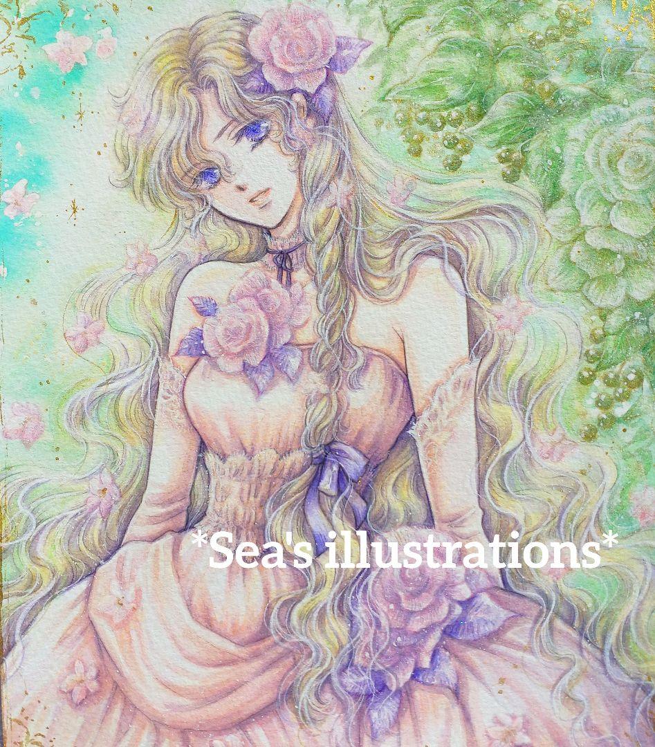 ◇薔薇のドレス◇手描きイラスト