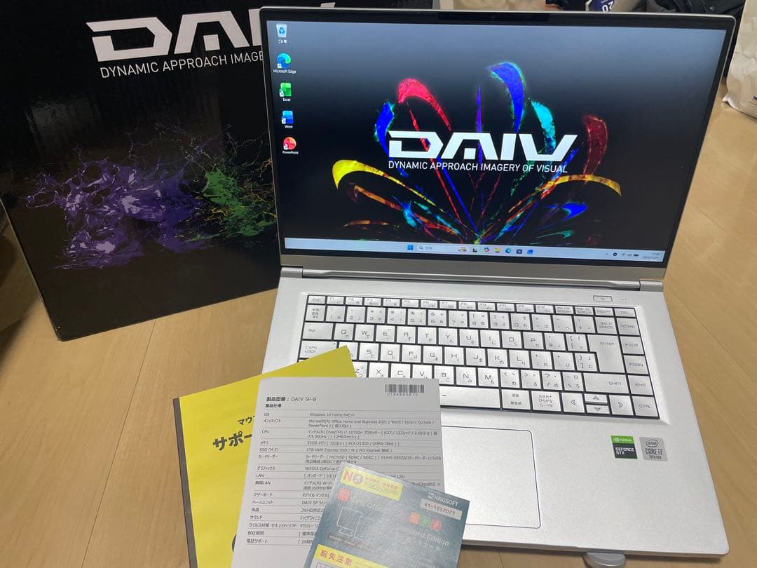 Windowsノート本体 MOUSE DAIV i7 32GB SSD 1TB GTX 1650Ti