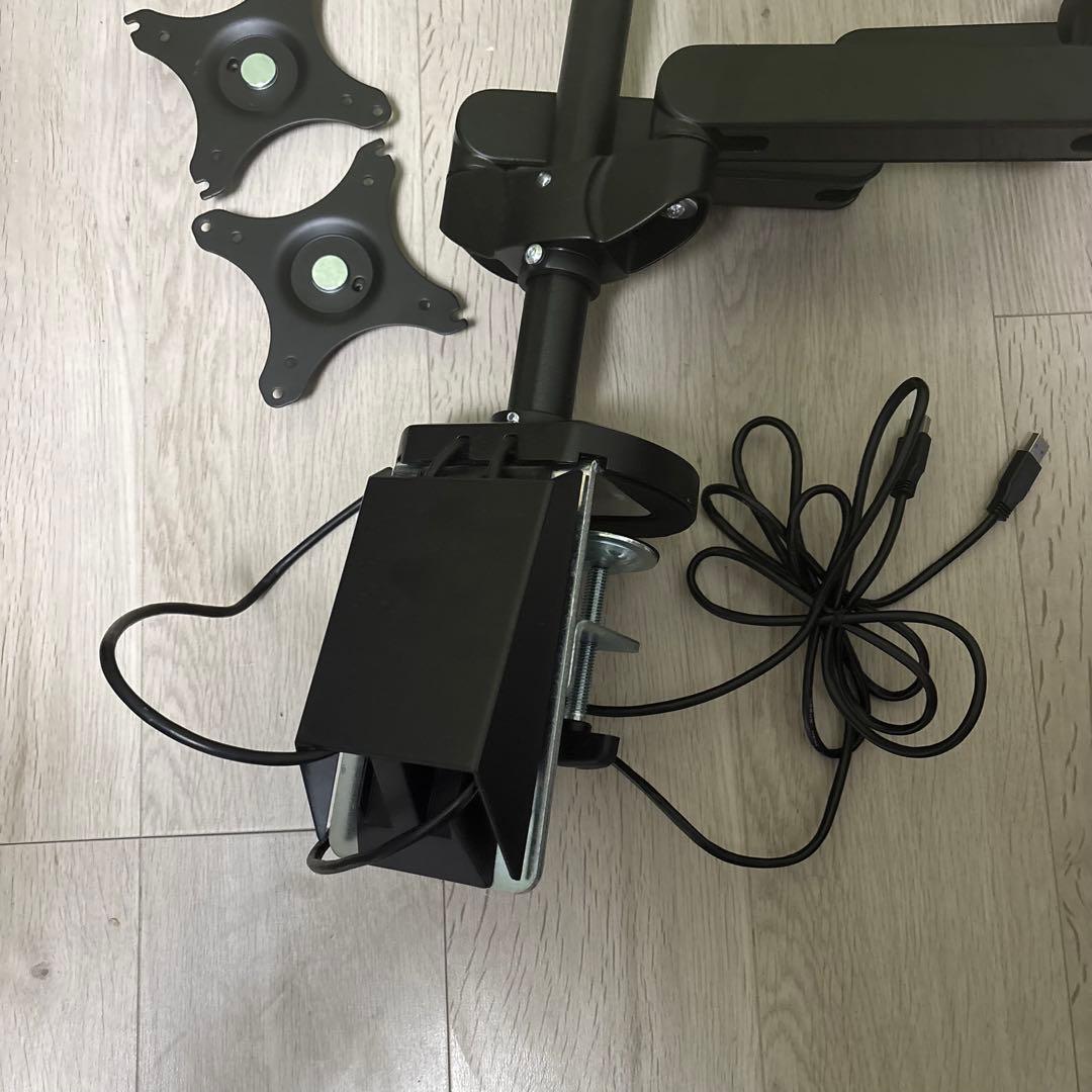 BAUHUTTE ロングモニターアーム BMA‐2GS‐BK デュアルモニター