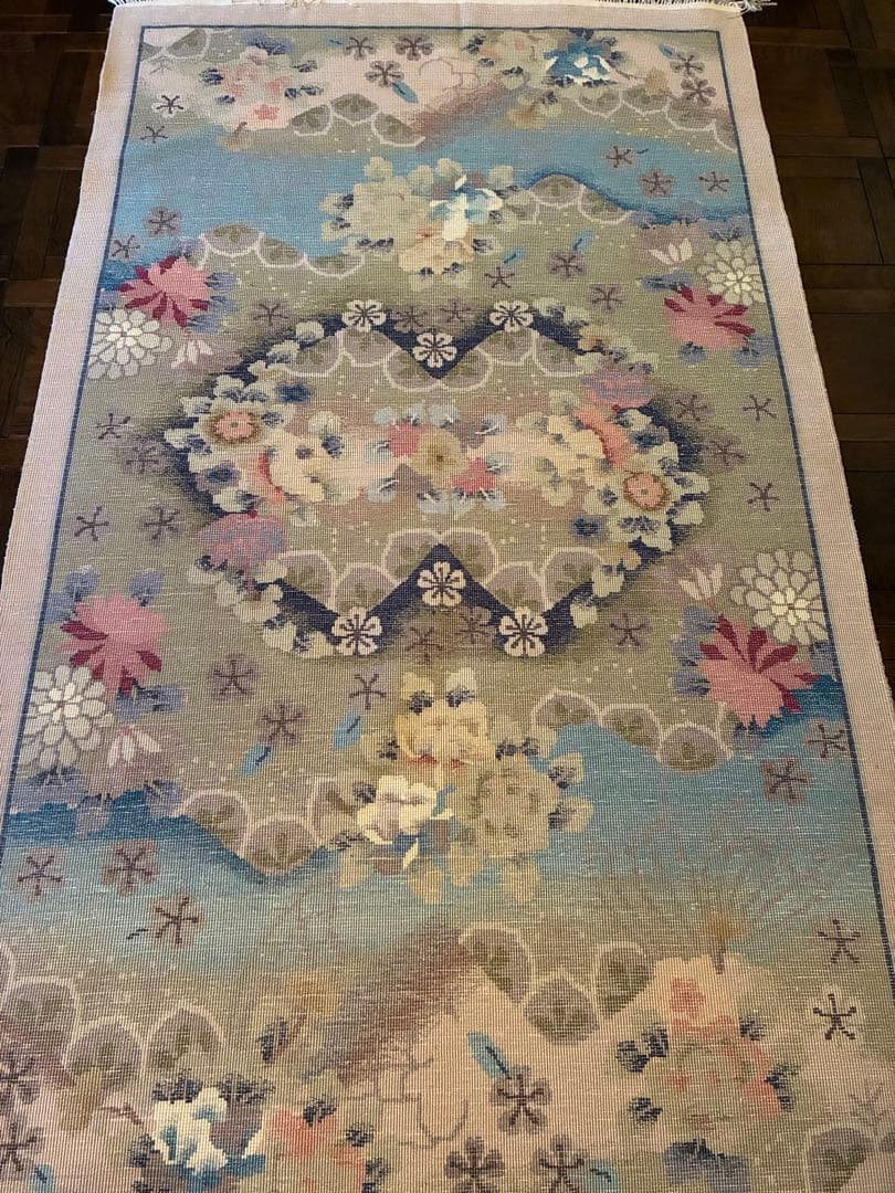 ぶひさん　中国段通 シルク絨毯 約90cm x 155cm