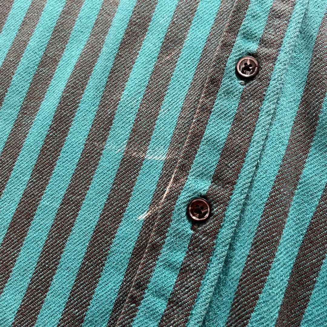 80s BIGMAC St. John's Bayストライプ ネルシャツ 青黒