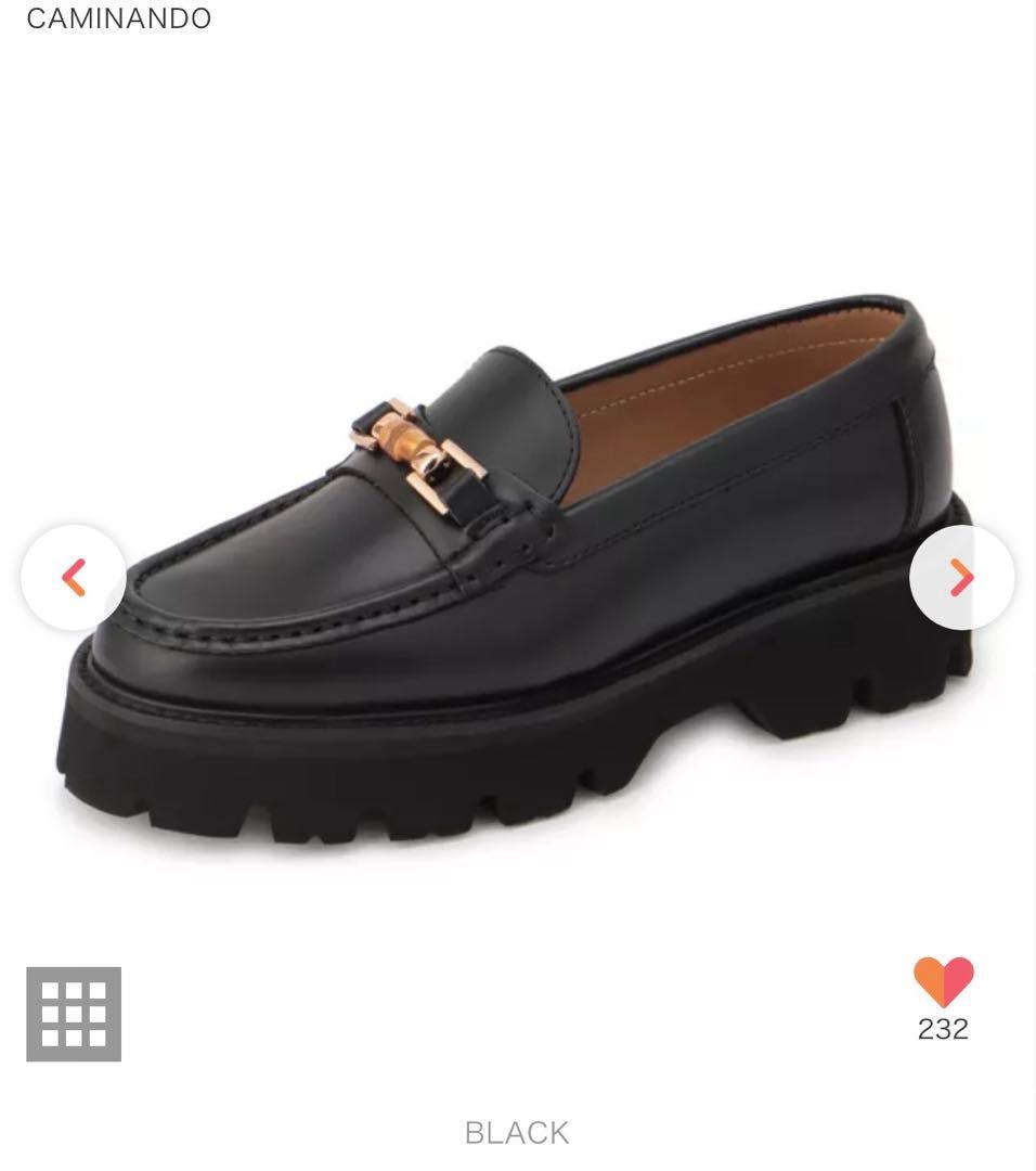 島*子様 【新品未使用】CAMINANDO ブラック ローファー 厚底