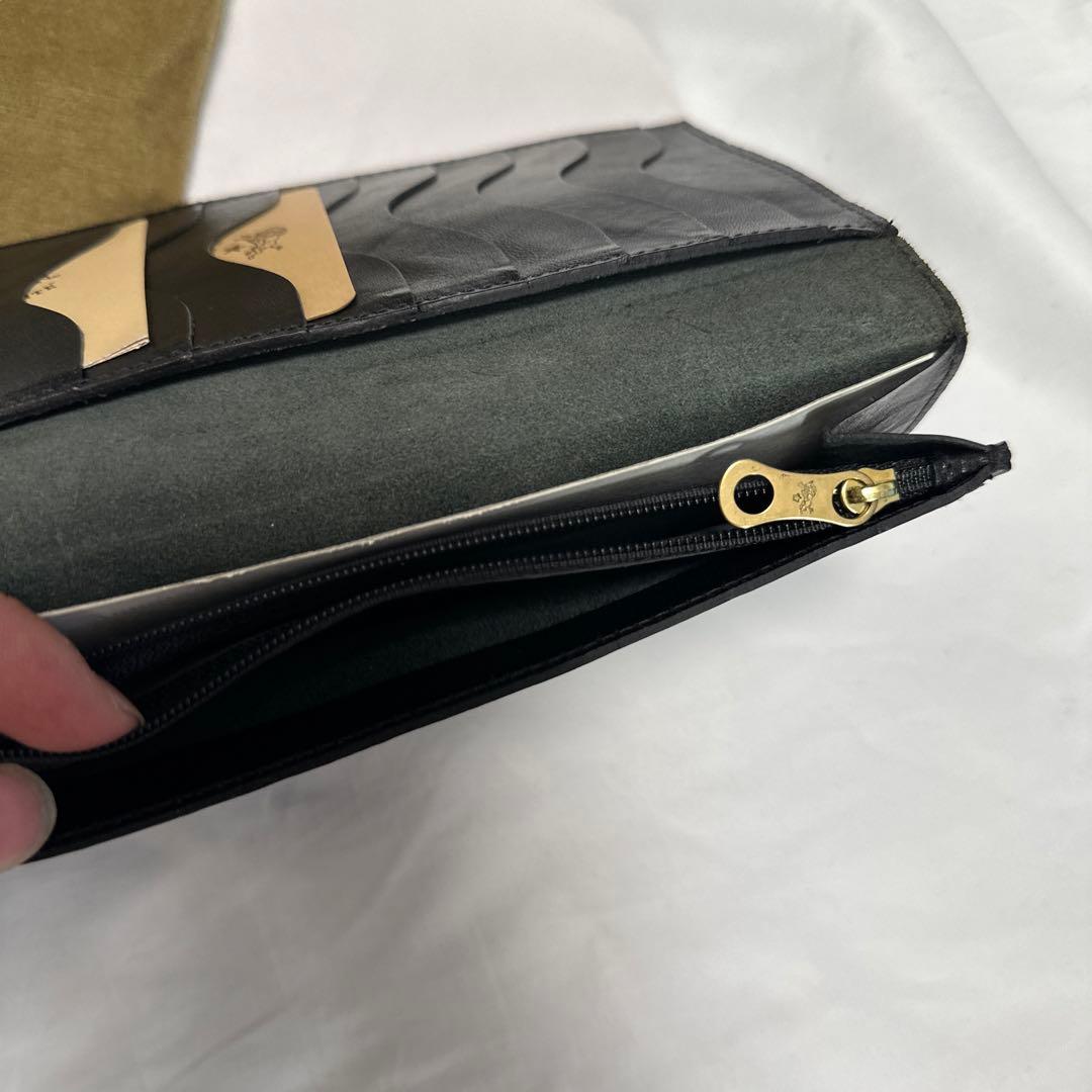 IL BISONTE(イルビゾンテ) ロングウォレット　イタリア製　BK