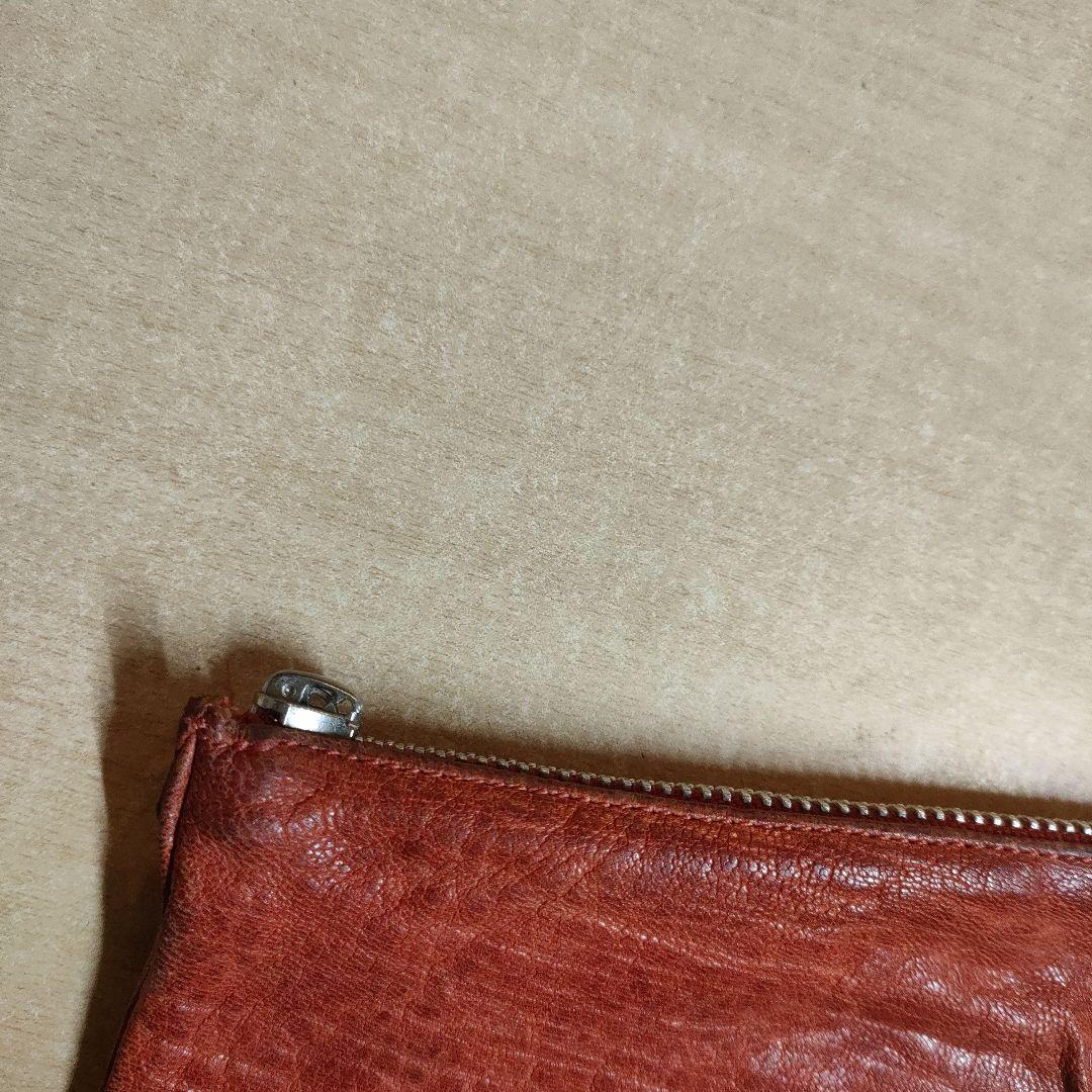 クロムハーツ チェンジパース レザー 赤茶 ジッパー無し 破れあり