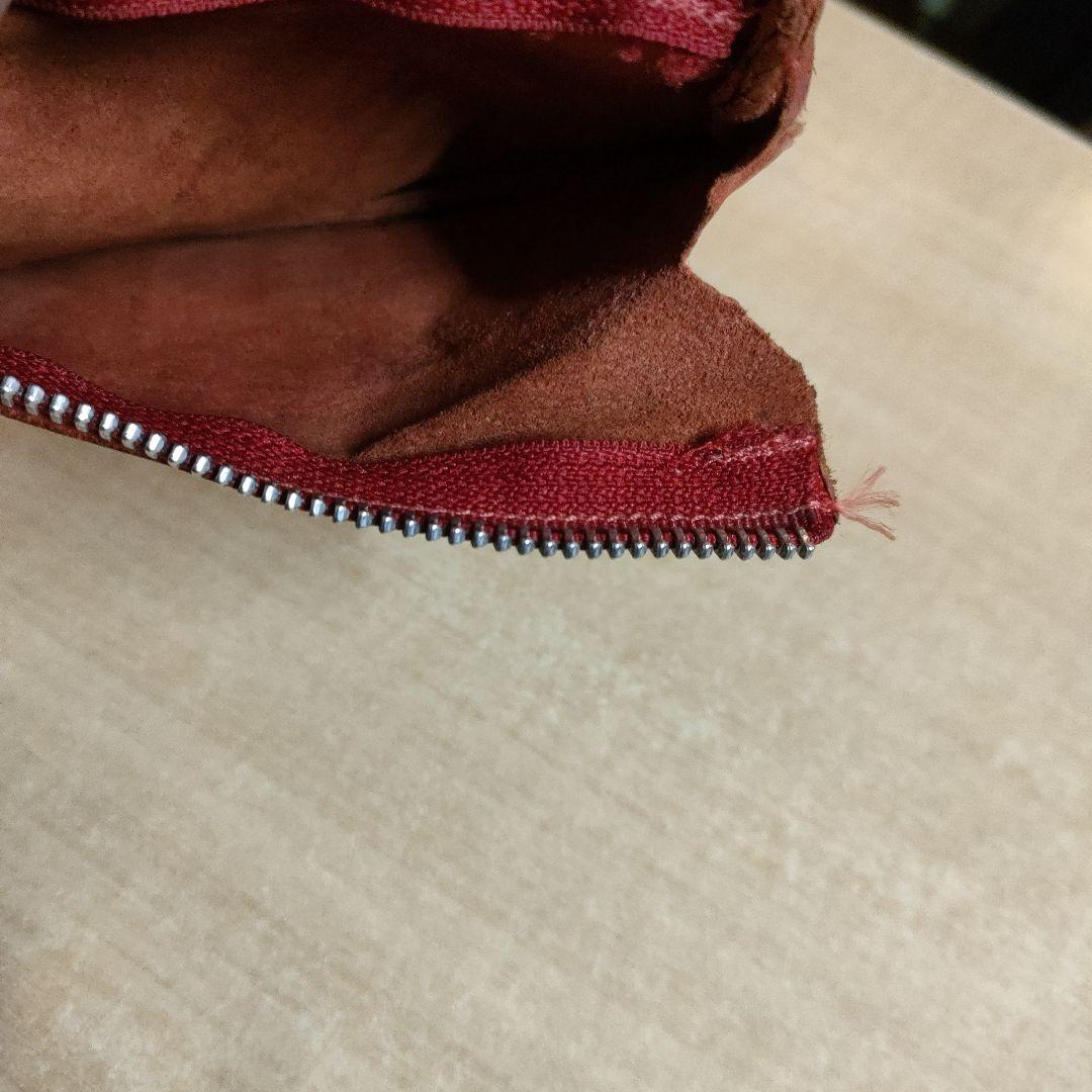 クロムハーツ チェンジパース レザー 赤茶 ジッパー無し 破れあり