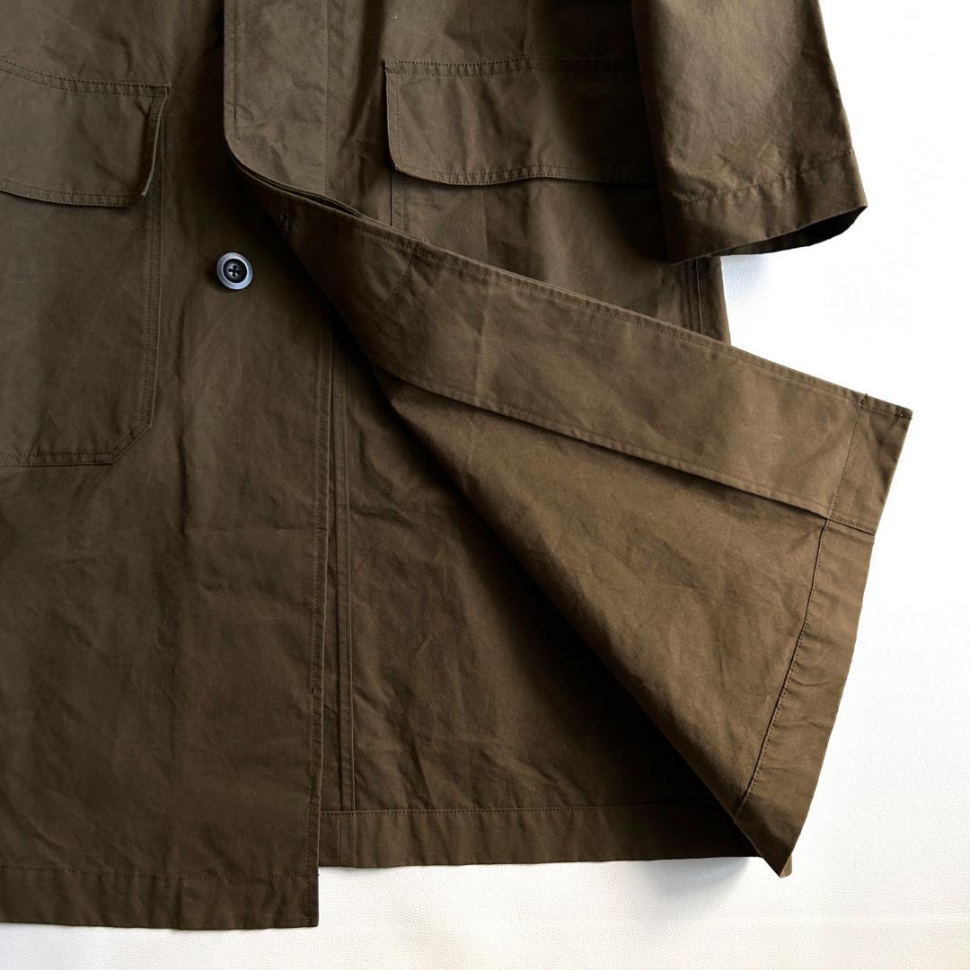 【極美品】MHL. オイルドコットン スタンドカラー ロングコート