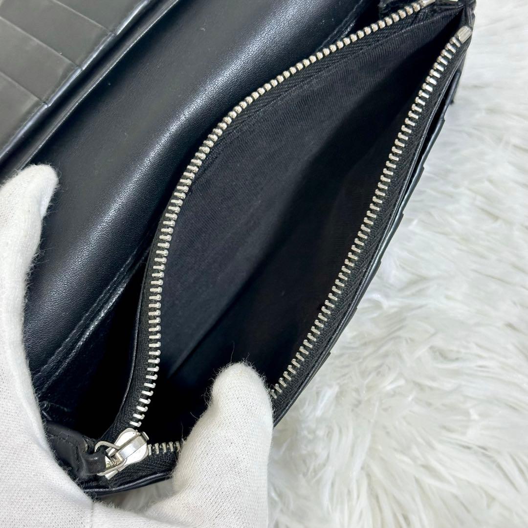 美品✨️SAINT LAURENTサンローラン クロコ型押し 長財布 ブラック