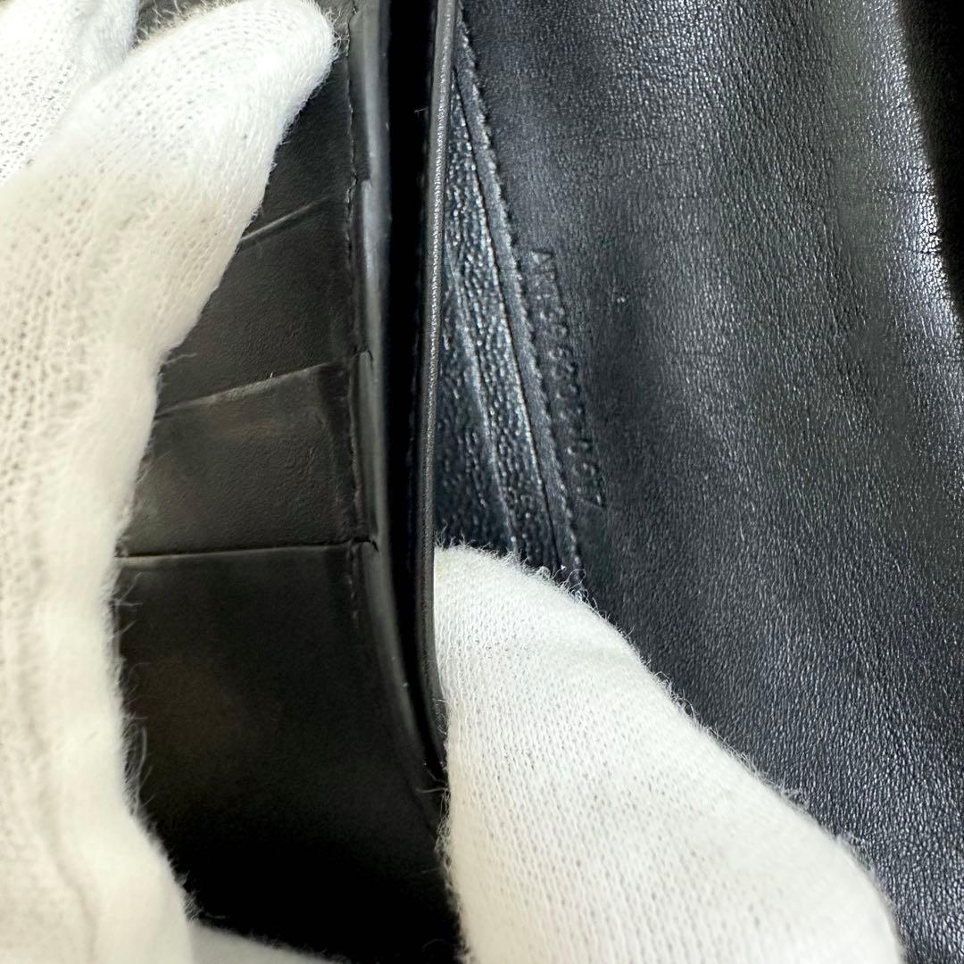 美品✨️SAINT LAURENTサンローラン クロコ型押し 長財布 ブラック