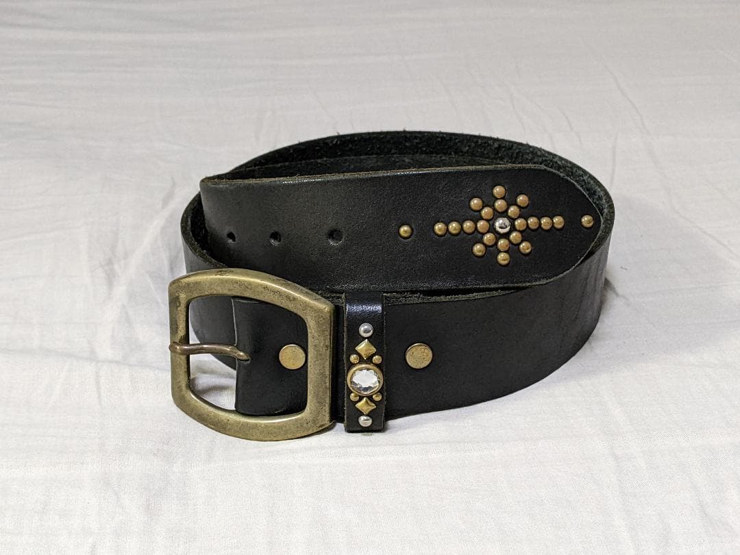 美品 ROIST ロイスト スタッズベルト レザーベルト ブラック HTC