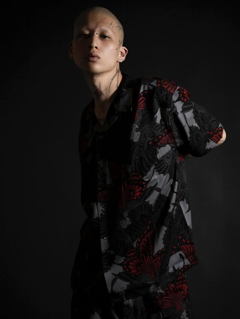 GAKKIN × BUDSPOOL 三艶蝶 HAWAIIAN SHIRT 舐達麻