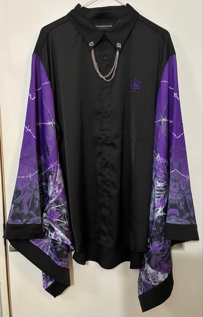 PSYCHO NATION サイコネーション 振袖チェーンシャツ 紫 着物袖