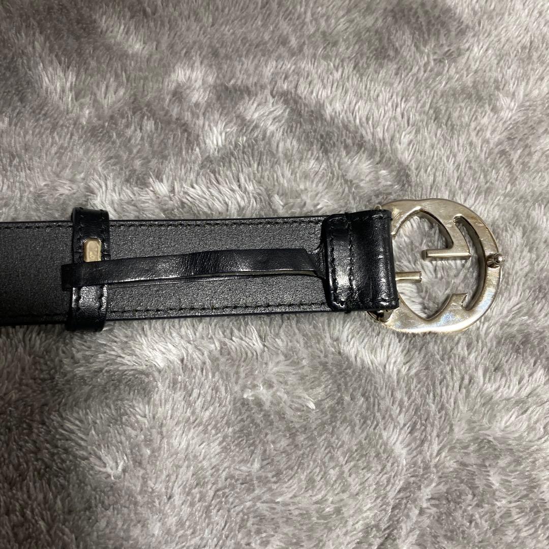 GUCCI グッチ ベルト 114874 ブラック レザー インターロッキングG