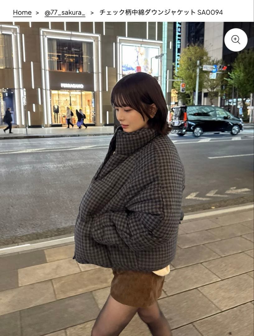 チェック柄中綿ダウンジャケット SA0094 yolo