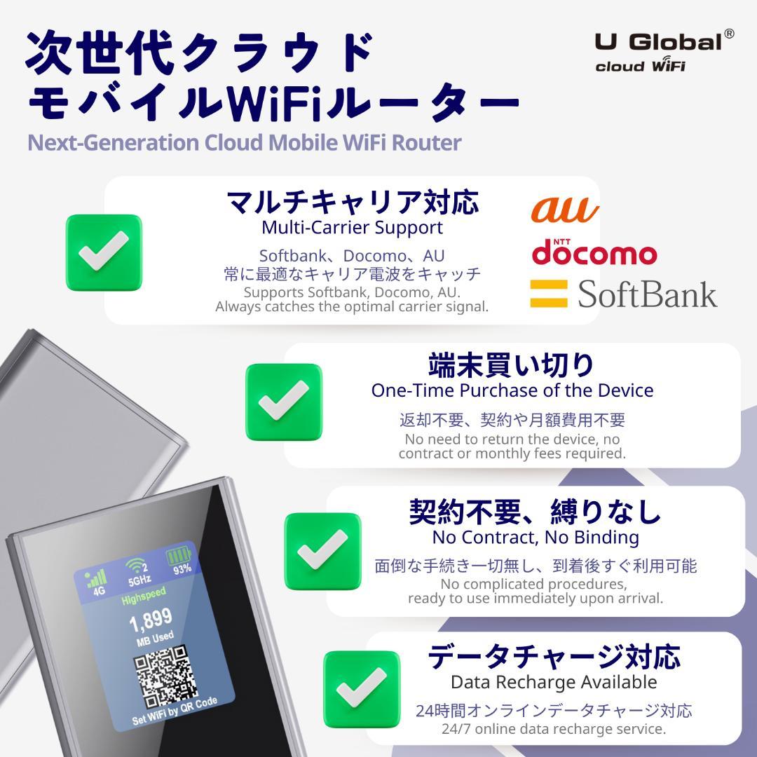 値下げ「100GB付き」U Global Cloud WiFi モバイルルーター